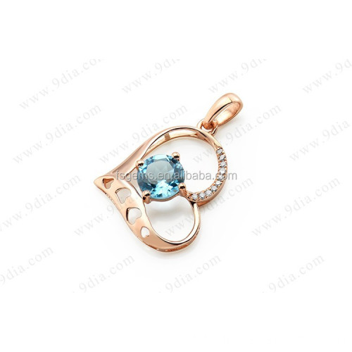 18K Gold Jewellery With Natural Blue Topaz gemstone